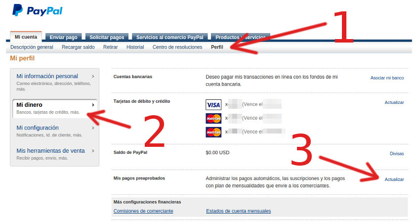 paypal configurar los pagos