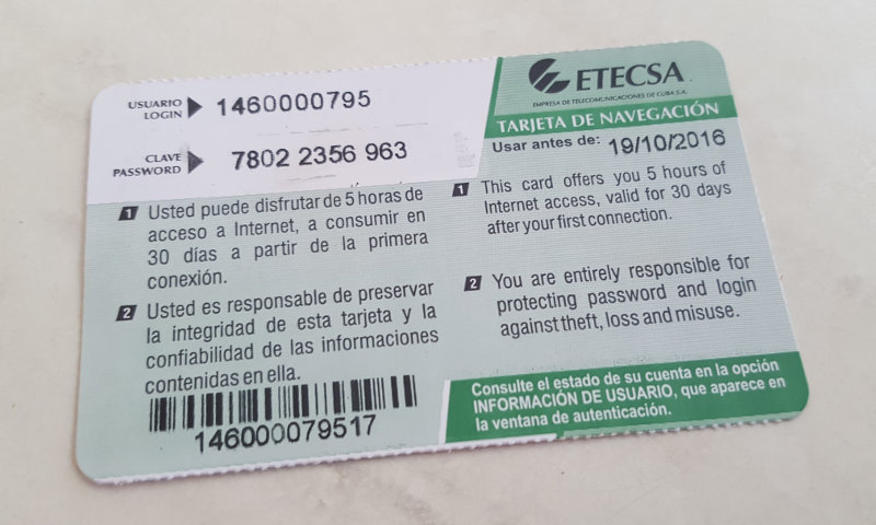 tarjeta de internet etecsa