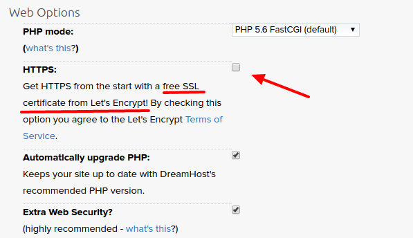 dreamhost ssl gratis