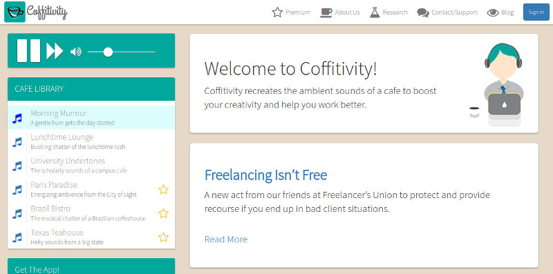 sitio web de coffitivity