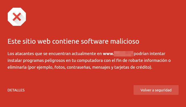 advertencia roja de seguridad de google