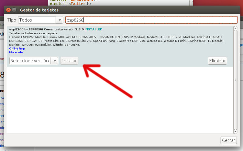 instalando esp8266 en arduino