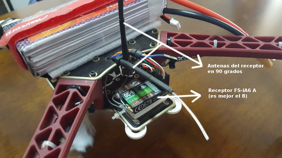 receptor del drone y antenas